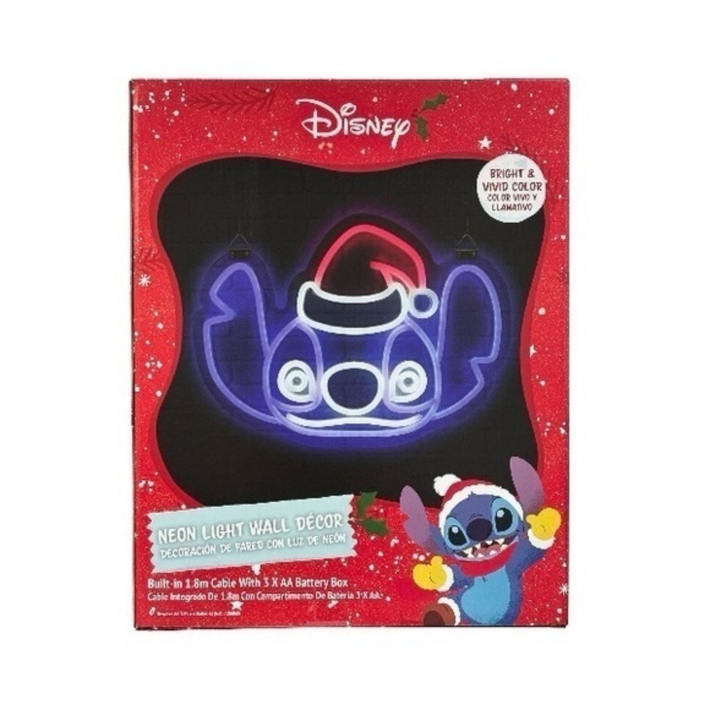 NIB. DISNEY Stitch Neon Light with Santa Hat